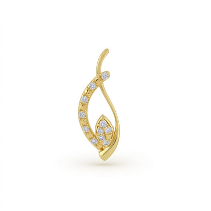 Elegant Curved Diamond Gold Pendant