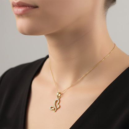 Graceful Infinity Heart Sparkle Diamond Gold Pendant