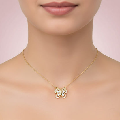 Playful Bufferfly Diamond Pendant
