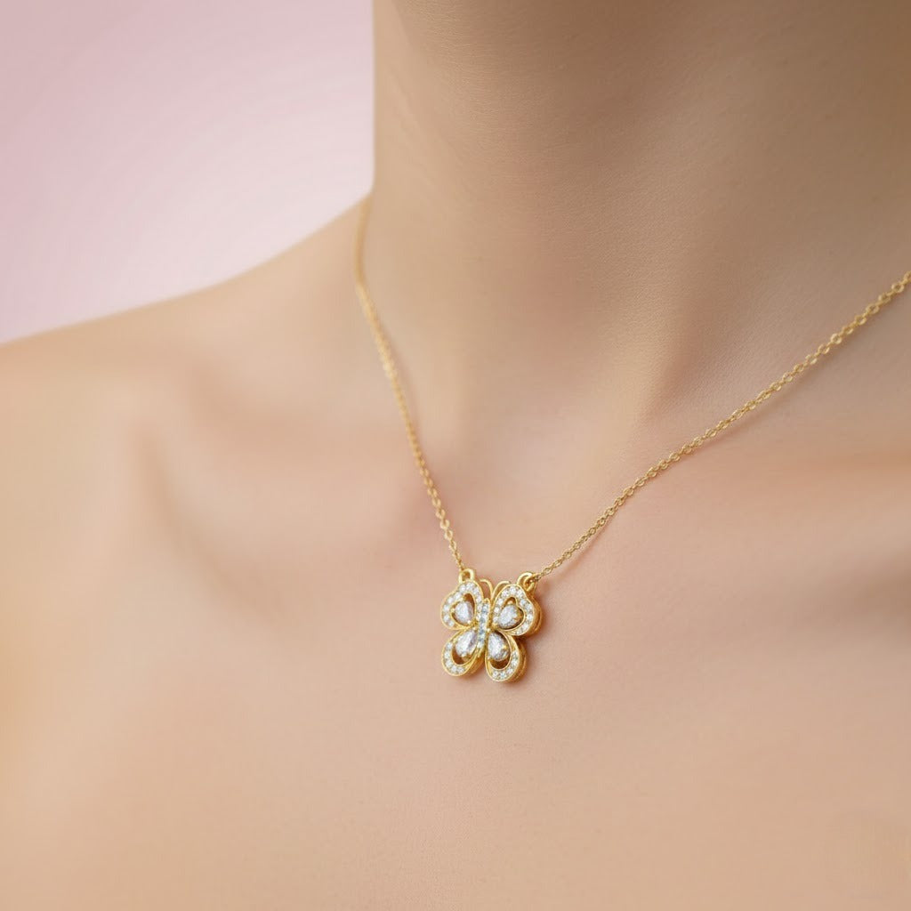Playful Bufferfly Diamond Pendant