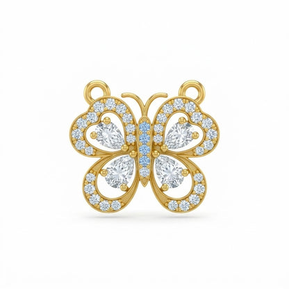 Playful Bufferfly Diamond Pendant