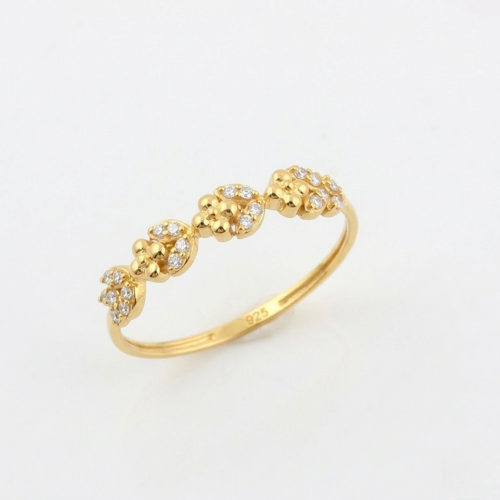 Floral Beaded Band Ring