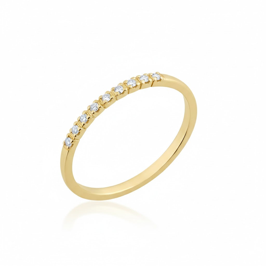 Minimal Diamond Line Elegance Diamond Gold Ring