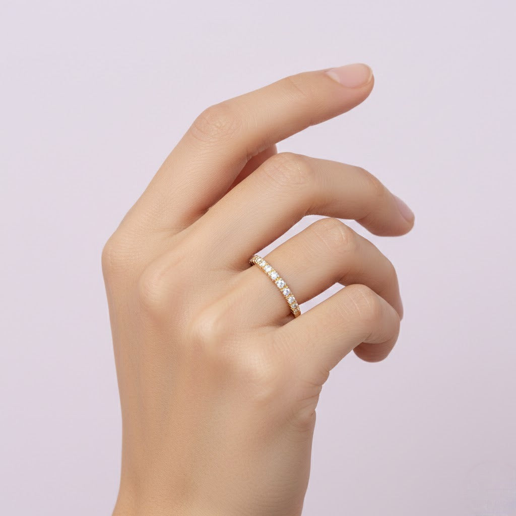 Minimal Diamond Line Elegance Diamond Gold Ring