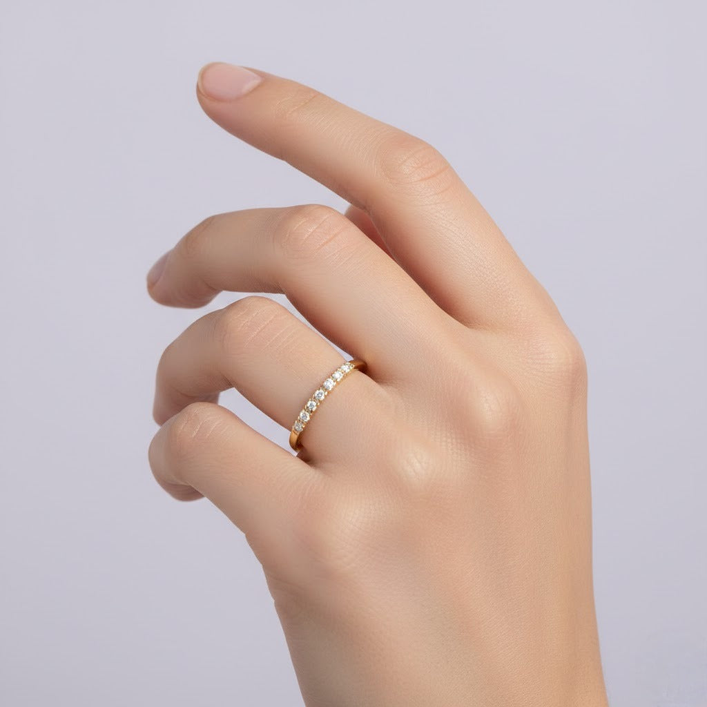 Minimal Diamond Line Elegance Diamond Gold Ring