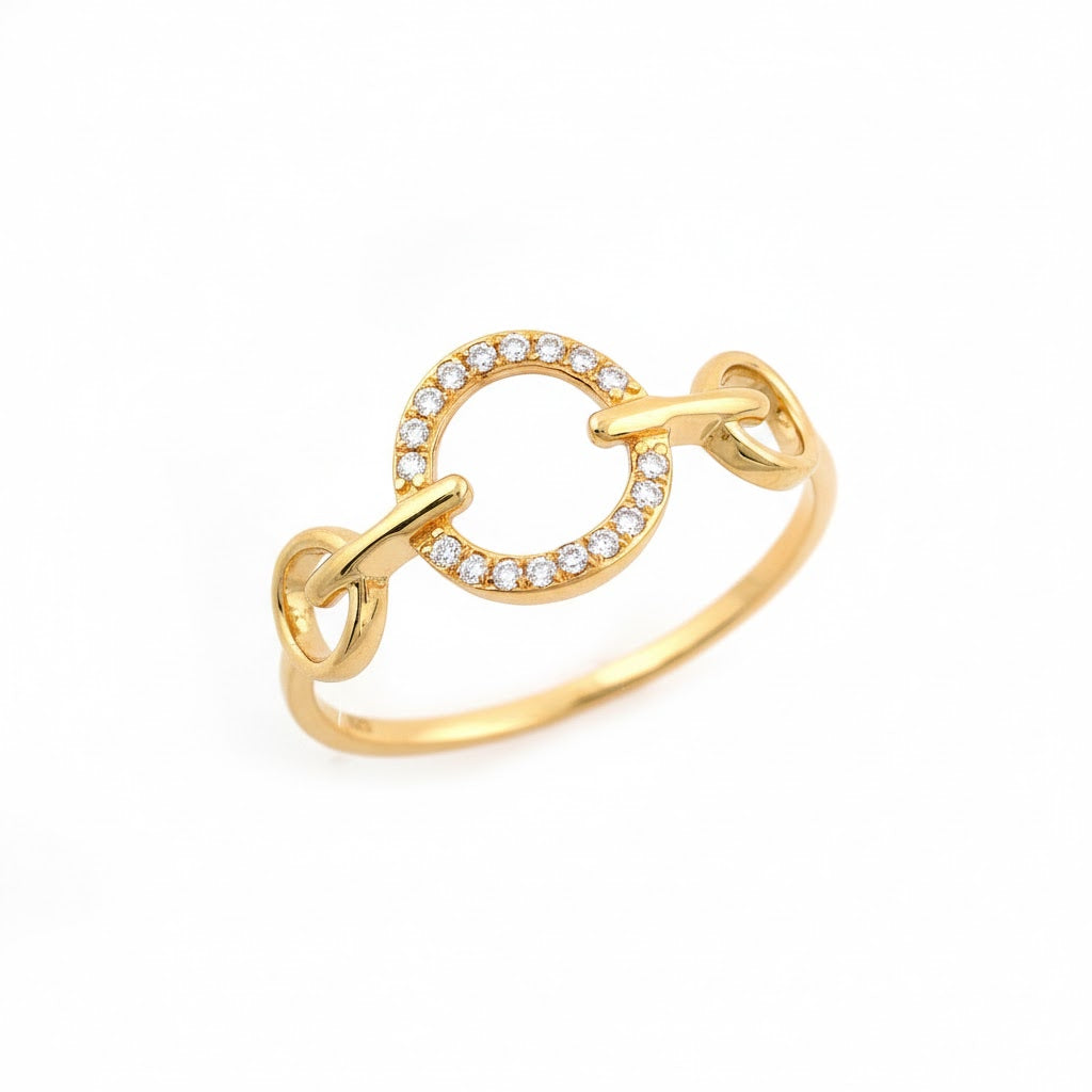 Interlinked Halo Diamond Open Gold Ring