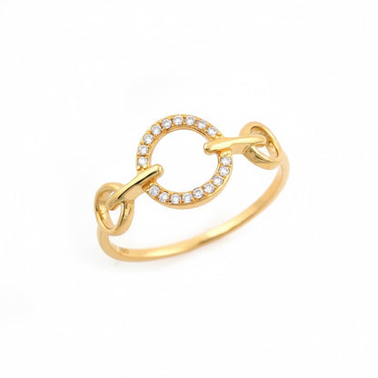 Interlinked Halo Diamond Open Gold Ring