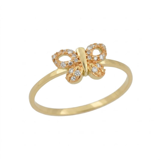 Royal Twin Bloom Openwork Design Diamond Gold Ring