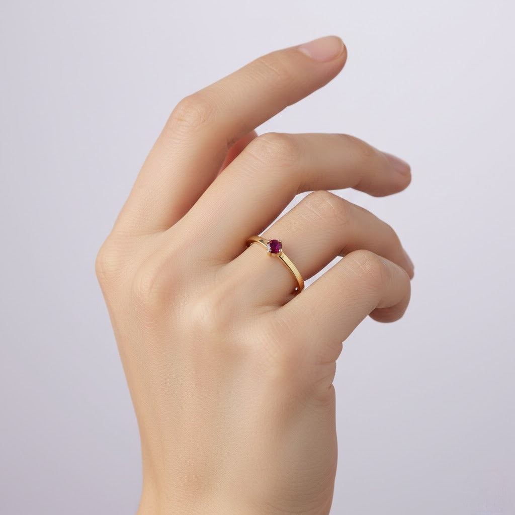 Classic Prong-Set Solitaire Gold Ring