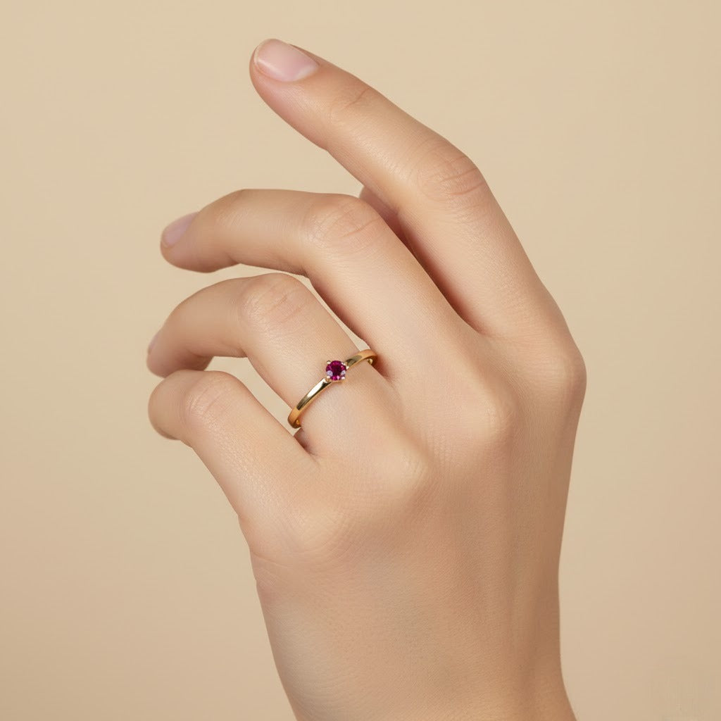 Classic Prong-Set Solitaire Gold Ring