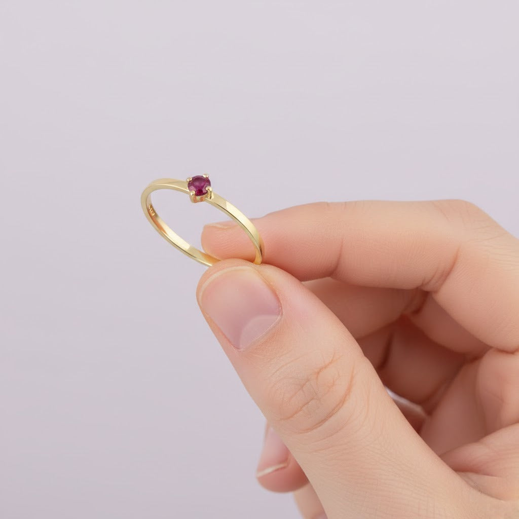 Classic Prong-Set Solitaire Gold Ring