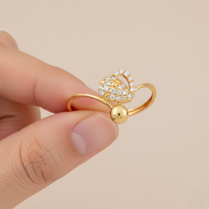 Floral Charm Design Diamond Gold Ring