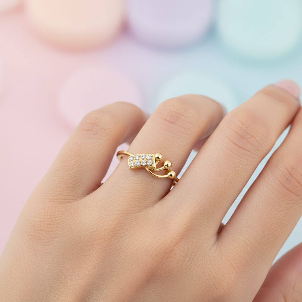 Fluid Spark Diamond Gold Ring