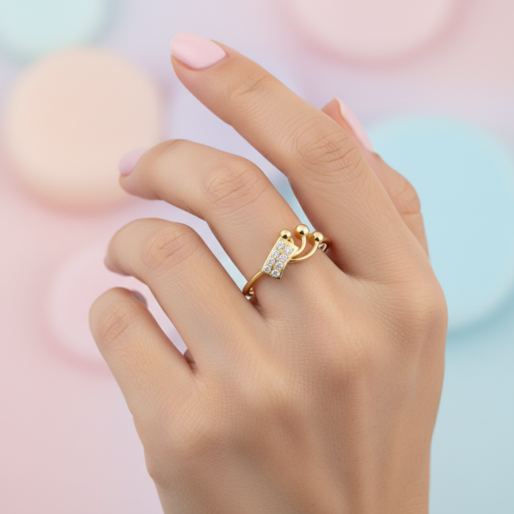 Fluid Spark Diamond Gold Ring
