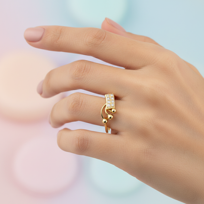 Fluid Spark Diamond Gold Ring