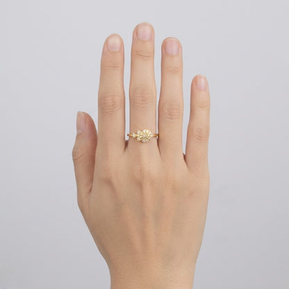 Triple Heart Sparkle Diamond Gold Ring
