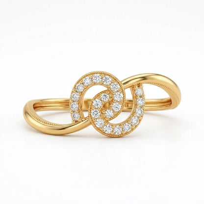 Linked Circle Sparkle Ring