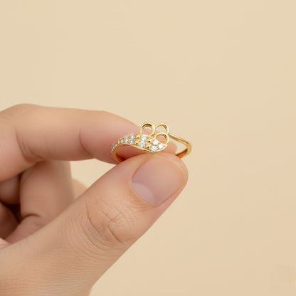 Elegant Wave Design Diamond Gold Ring