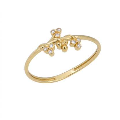 Floral Cluster Diamond Gold Ring