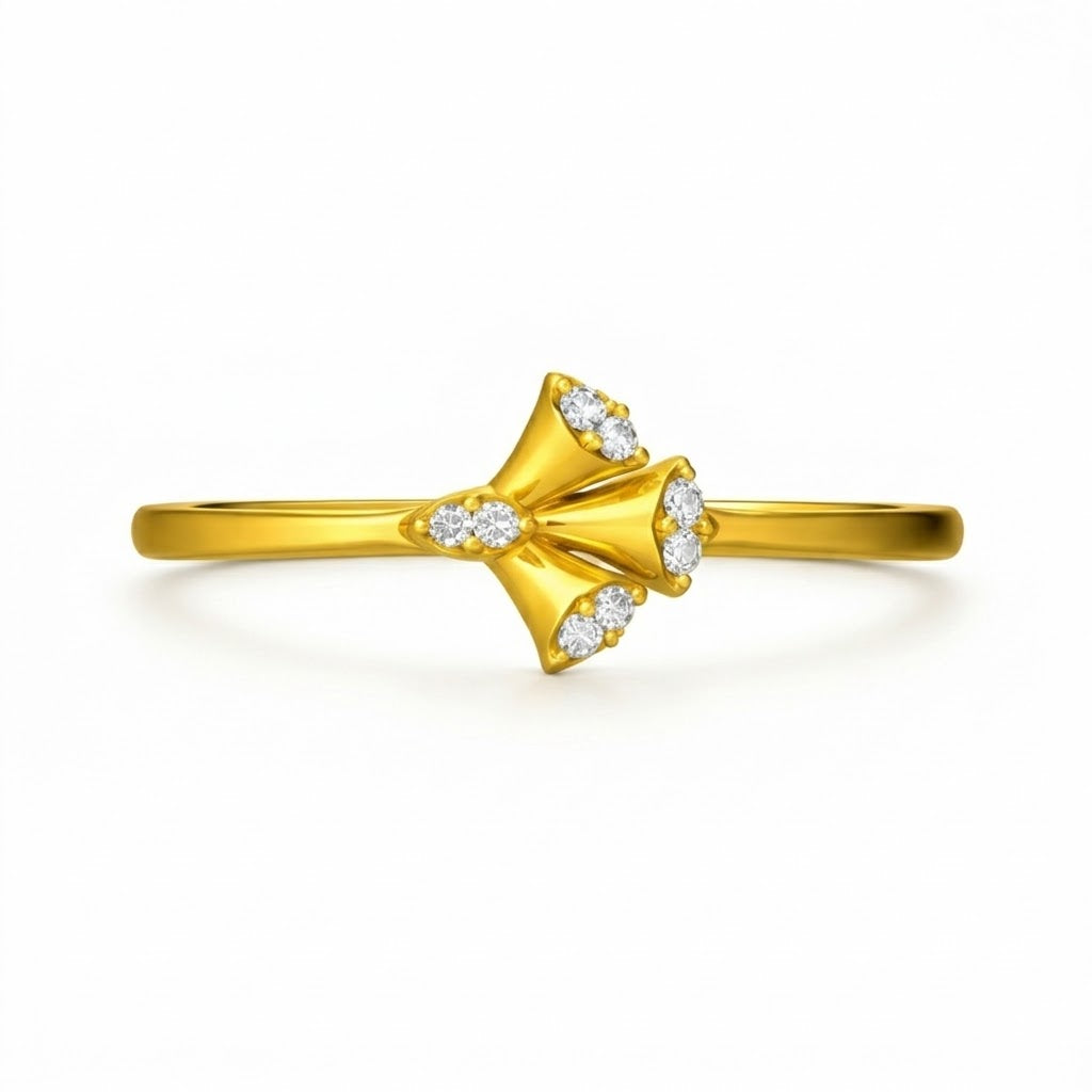 Tulip Bloom Diamond Gold Ring