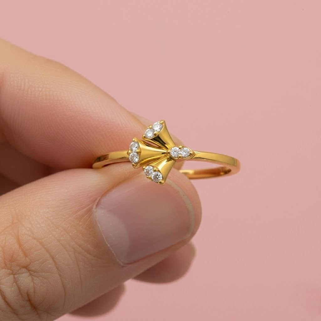 Tulip Bloom Diamond Gold Ring
