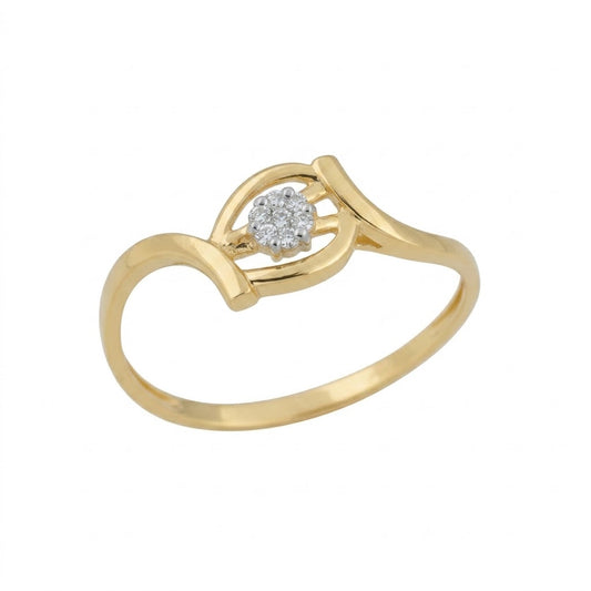 Modern Circular Embrace Sparkle Diamond Gold Ring