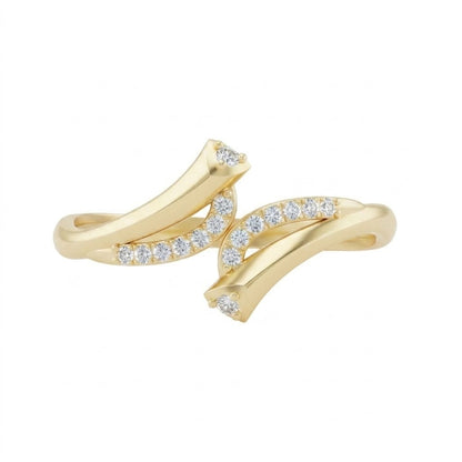 Twin Curve Diamond Gold Ring