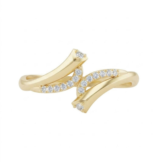 Twin Curve Diamond Gold Ring