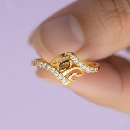 LOVE Diamond Gold Ring