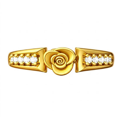 Rose Center Diamond Gold Ring