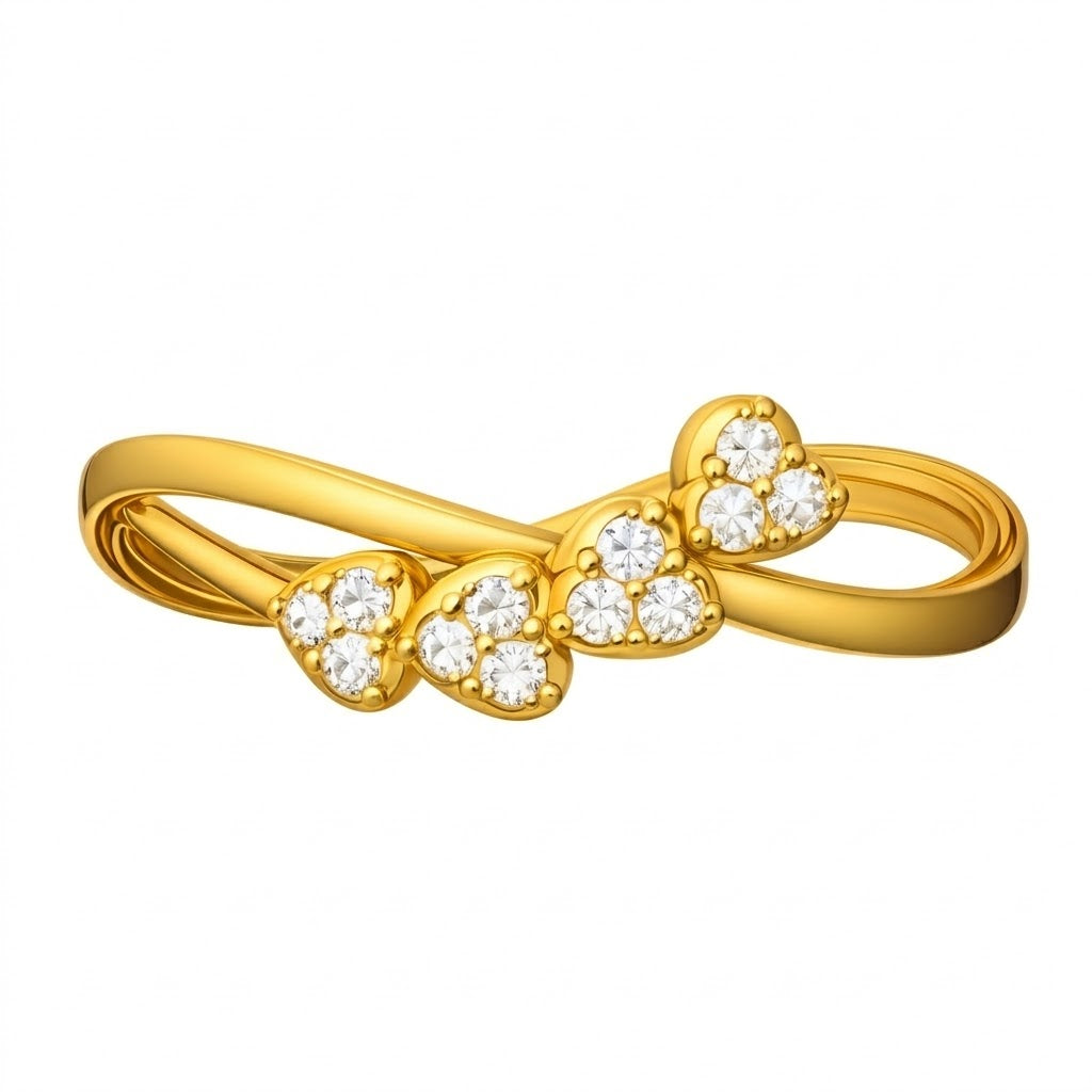 Four Heart Harmony Diamond Gold Ring