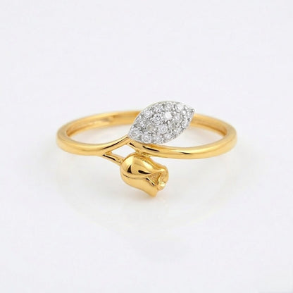 Rose Bloom Diamond Gold Ring