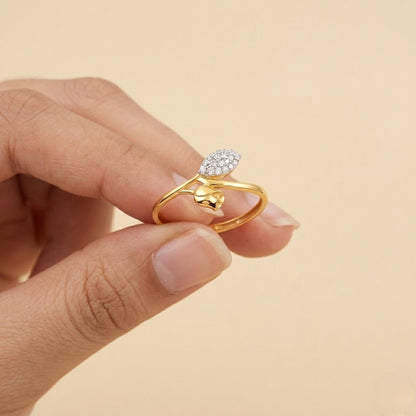 Rose Bloom Diamond Gold Ring
