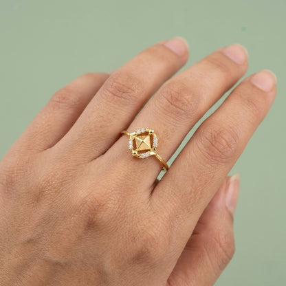 Treasure Chest Diamond Gold Ring