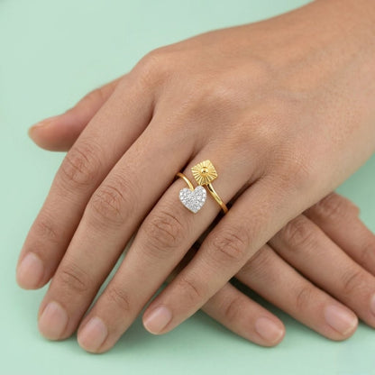 Radiant Heart Diamond Gold Ring