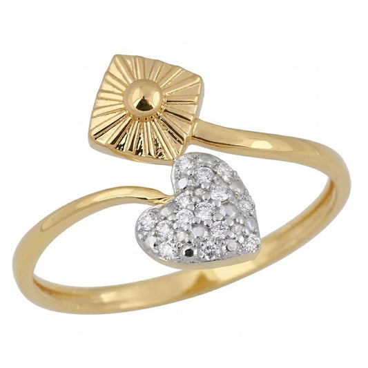 Radiant Heart Diamond Gold Ring