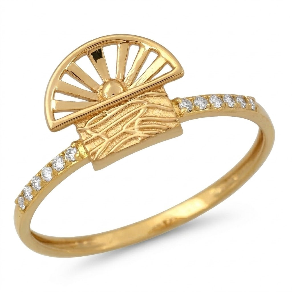 Rising Sun Diamond Gold Ring