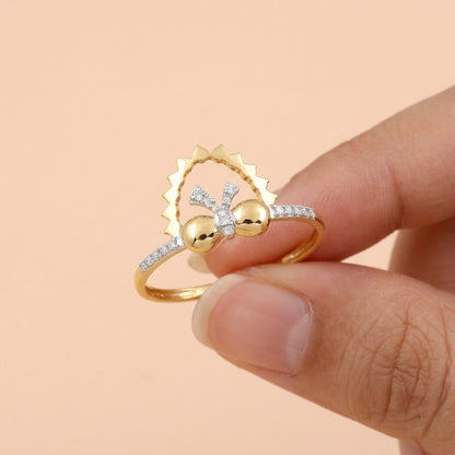 Bee Arch Diamond Gold Ring