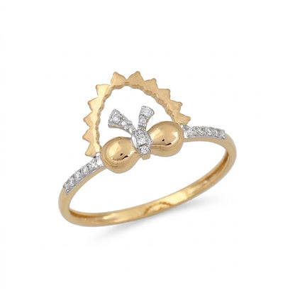 Bee Arch Diamond Gold Ring