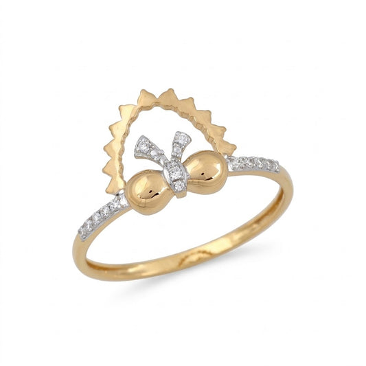 Bee Arch Diamond Gold Ring