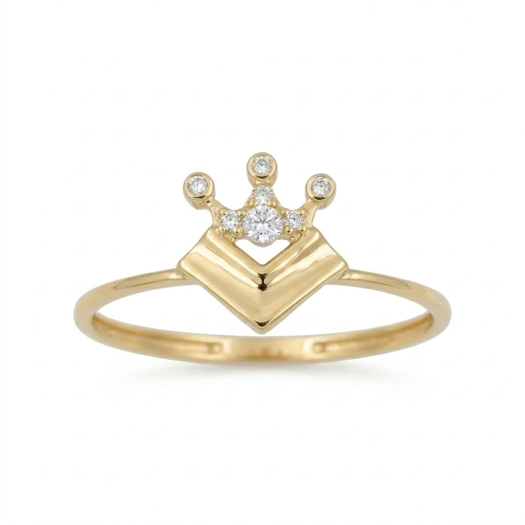 Royal Crown Diamond Gold Ring