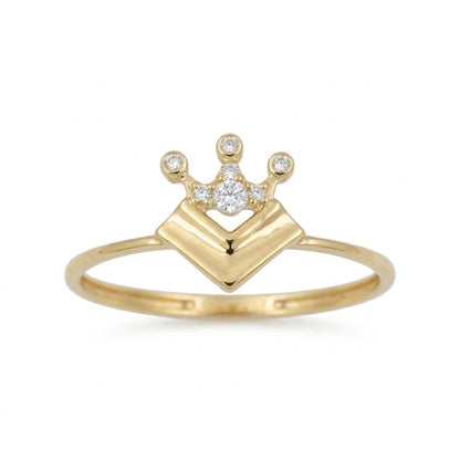 Royal Crown Diamond Gold Ring