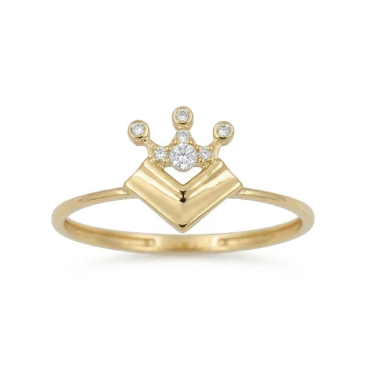 Royal Crown Diamond Gold Ring