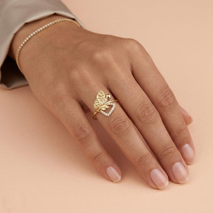 Nature Grace Leaf Diamond Gold Ring