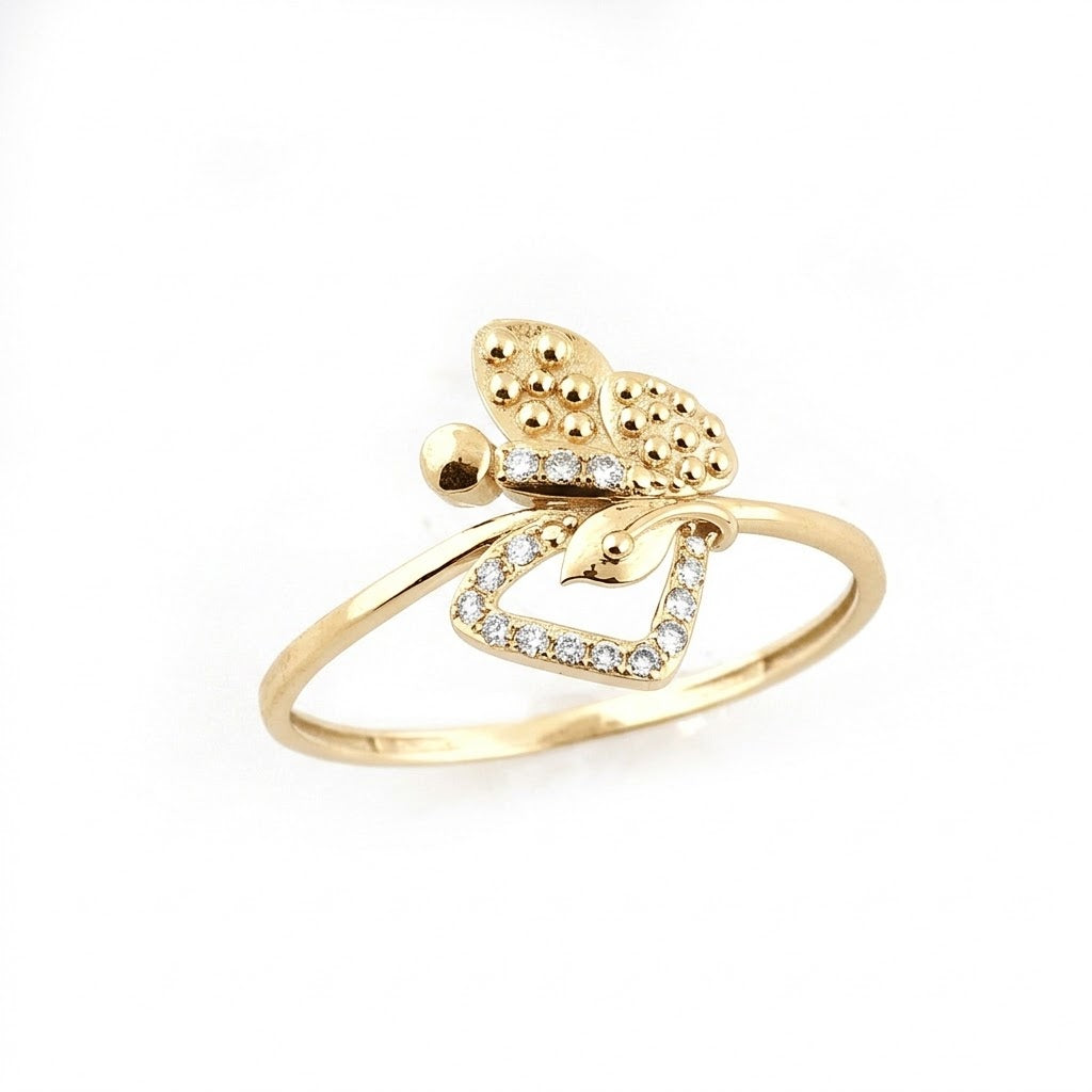 Nature Grace Leaf Diamond Gold Ring