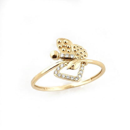 Nature Grace Leaf Diamond Gold Ring