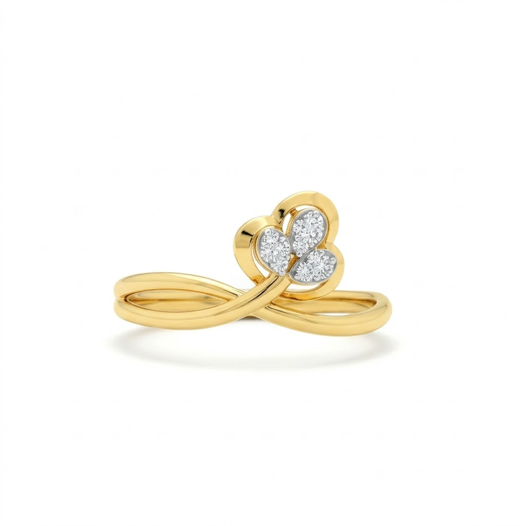 Petal Trio Bloom Diamond Gold Ring