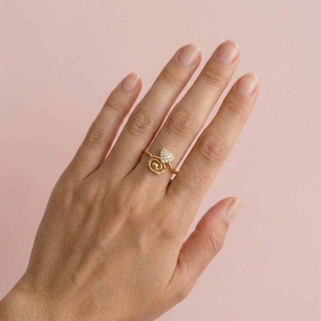 Spiral Shield Sparkle Ring