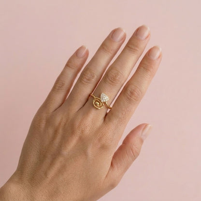 Spiral Shield Sparkle Ring