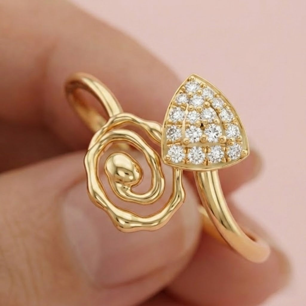 Spiral Shield Sparkle Ring